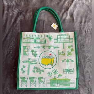 2025 Masters Golf Jute Tote Bag Augusta National New In Hand ANGC Green Beach